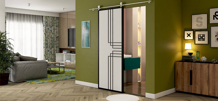 sliding bathroom door installation in Manteca